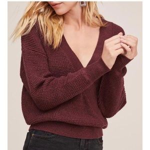 ASTR The Label Stephanie Sweater in Wine NWT